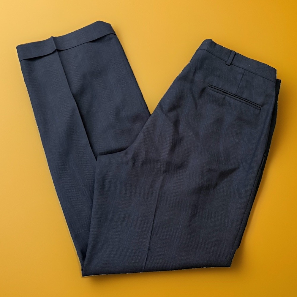 Vintage Tailors Row Dress Pants Suit Pants Wool Dark Navy Blue 32x29 (tag 34)